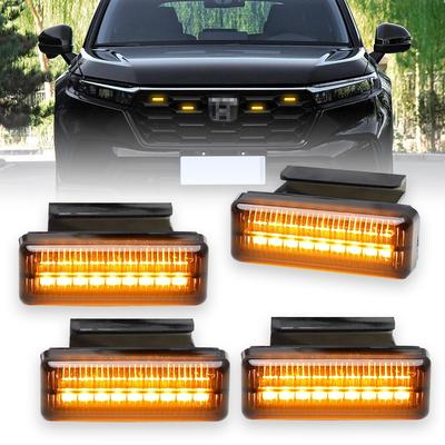 Universal Car Front Grille Light Shell Daytime Running Lamp Amber LED Headlight Warning Light For Ford Toyota Tundra Tank