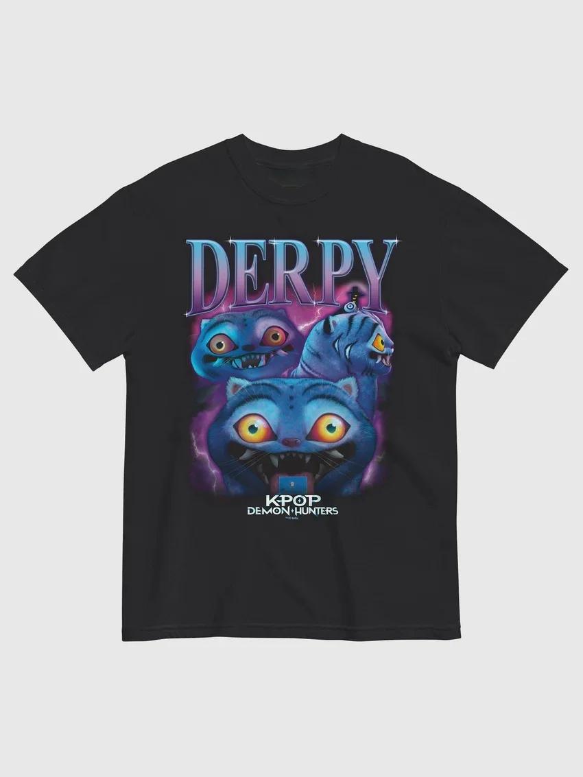 KPop Demon Hunters Derpy Heartthrob T-Shirt Summer Men s and Women s Clothing Hip-hop High Quality Short Sleeved T-shirt Unisex 4XL