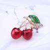 Drahokamy Červená Třešeň Brože Smalt Ovoce Brož Pro Ženy Děti Muži Svatby Kancelářské špendlíky Taška na šaty Šaty Šperky doplňky