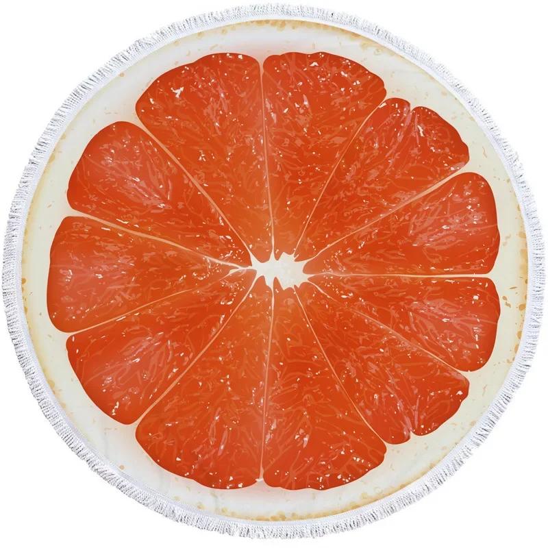 Printed Pizza Case Round Beach Towel 3D Print Microfiber Tassel Living Room Wall Hanging Tapestry Plush Yoga Mat