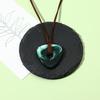 Resin Coraline Stone Necklace Chain Pendant Green Stone Necklace Triangles Charm Rope Chain Halloween Jewelry Accessory