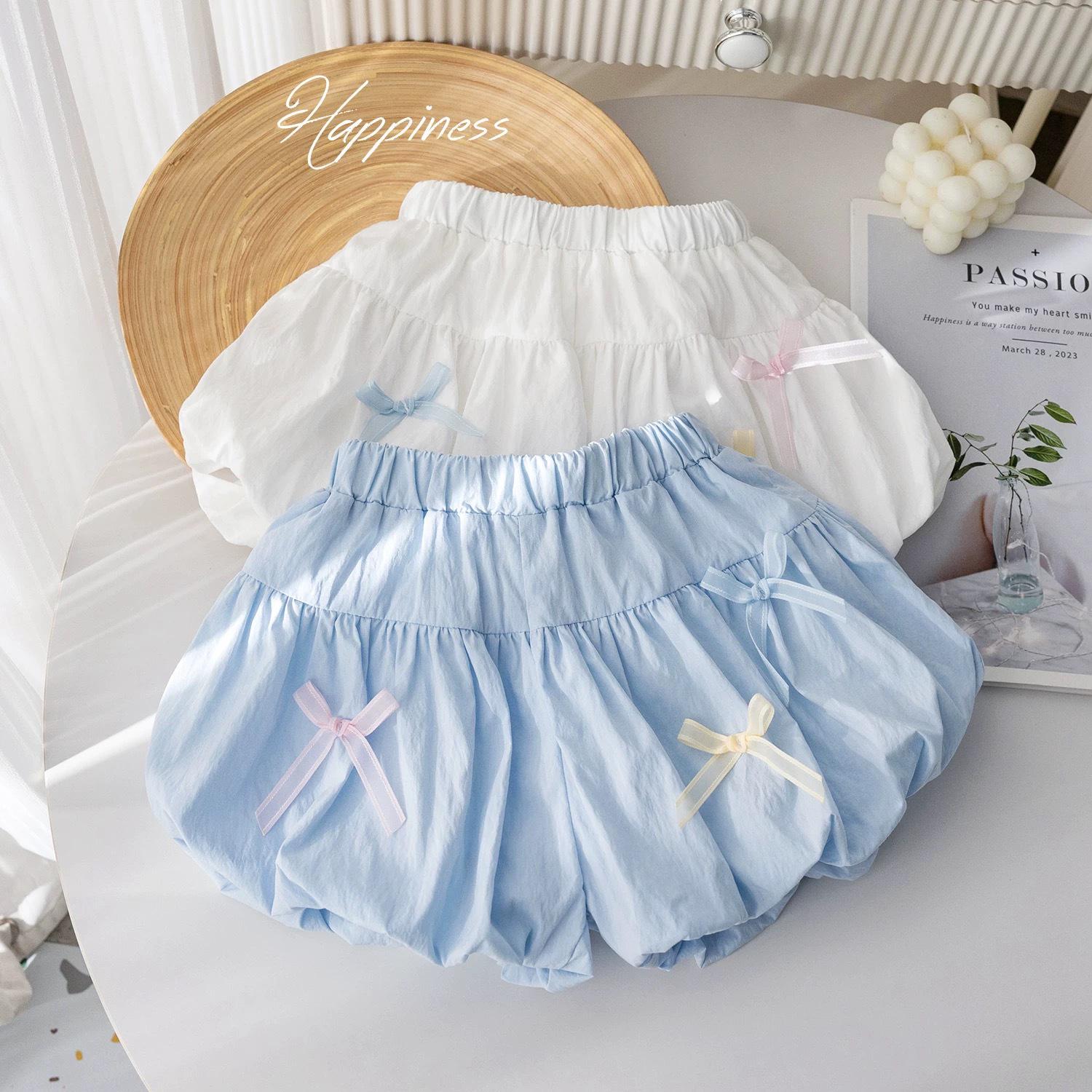 

Girls Solid Color Bowknot Summer Shorts 110cm