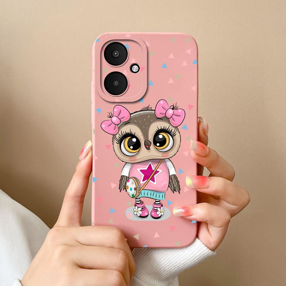 Cute Owl Cat Cartoon Pattern Back Cover For Xiaomi Poco M6 5G X6 Pro F6 F5 Pro Phone Cases Liquid Silicone Screen Protector Housing Bumpers For Xiaomi