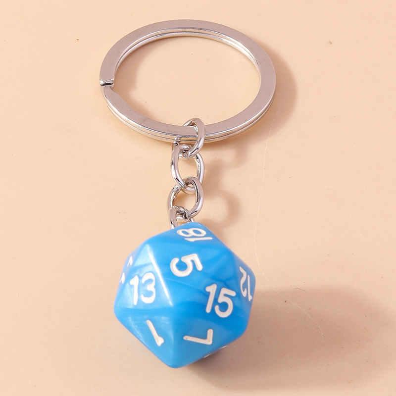 Cuet Resin Geometric Dice Keychain Keyring Pendants for Women Men Car Key Holder Handbag Pendants Charms DIY Jewelry Gifts