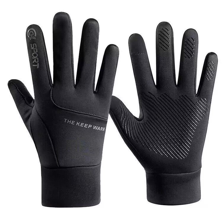Gloves Men's Winter Velvet Thickened Thermal Gloves Driving Non-slip Thermal Gloves Waterproof and Cold-proof