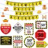 Zonon 44 Pcs 50th Birthday Decorations for Men Caution S 50th Birthdays Wall Decorations Funny 50 Years Old Wall Signs Happy Birthday Older Wiser