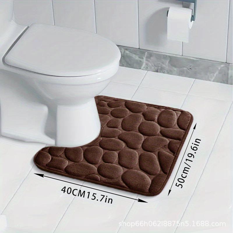 50cm Flannel U Shape Bathroom Rug Thick Absorbent Toilet Mat Non Slip Carpet Floor Pad Washable Bath Mat