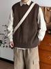 Men's High-End Retro Japanese Sleeveless Sweater Vest - Autumn/Winter Fashion