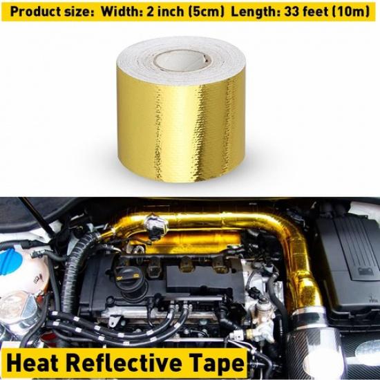 Gold 10M Reflective Heat Shield Self-Adhesive Wrap Barrier Silver Protection