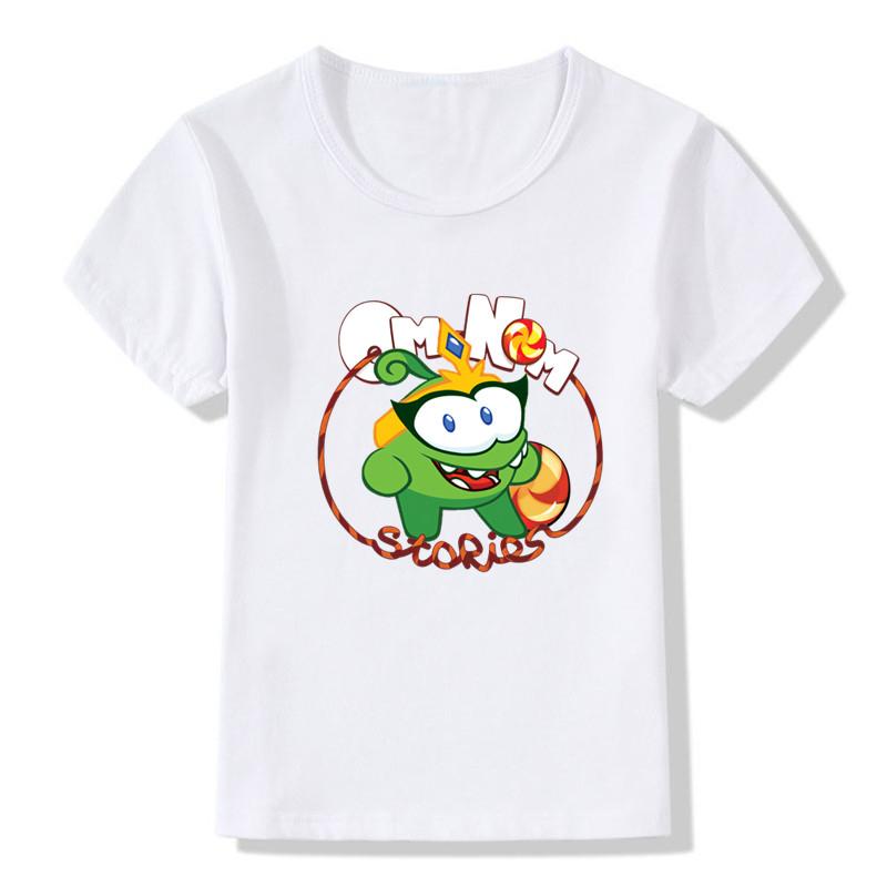 2025 Om Nom Stories Print Kids T Shirt Summer New T-shirt Cartoon Children T-shirts Baby Girls Boys Clothes Unisex Tshirt,HKP5410
