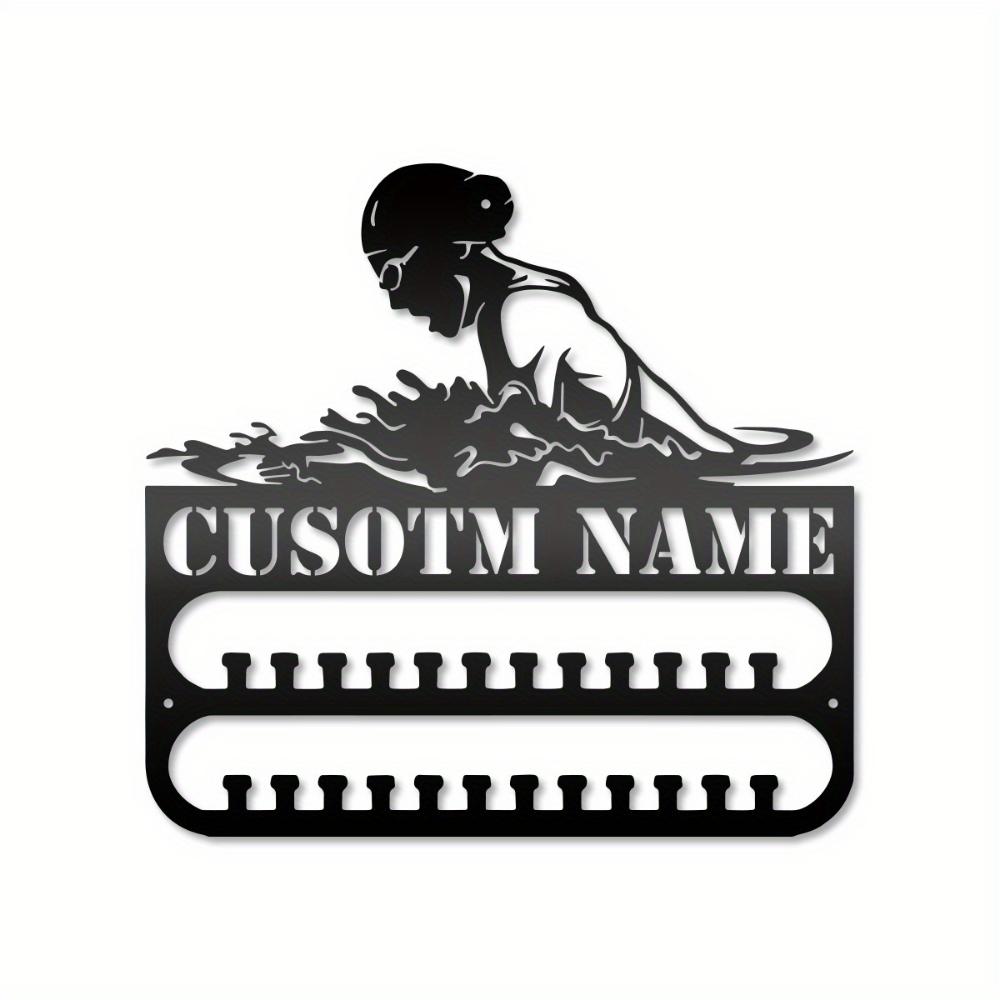 Unique 1 Piece Custom Iron Swimming Medal Hanger Wall Mounted Trophy Shelf Athletic Xmas Party Decor Hooks