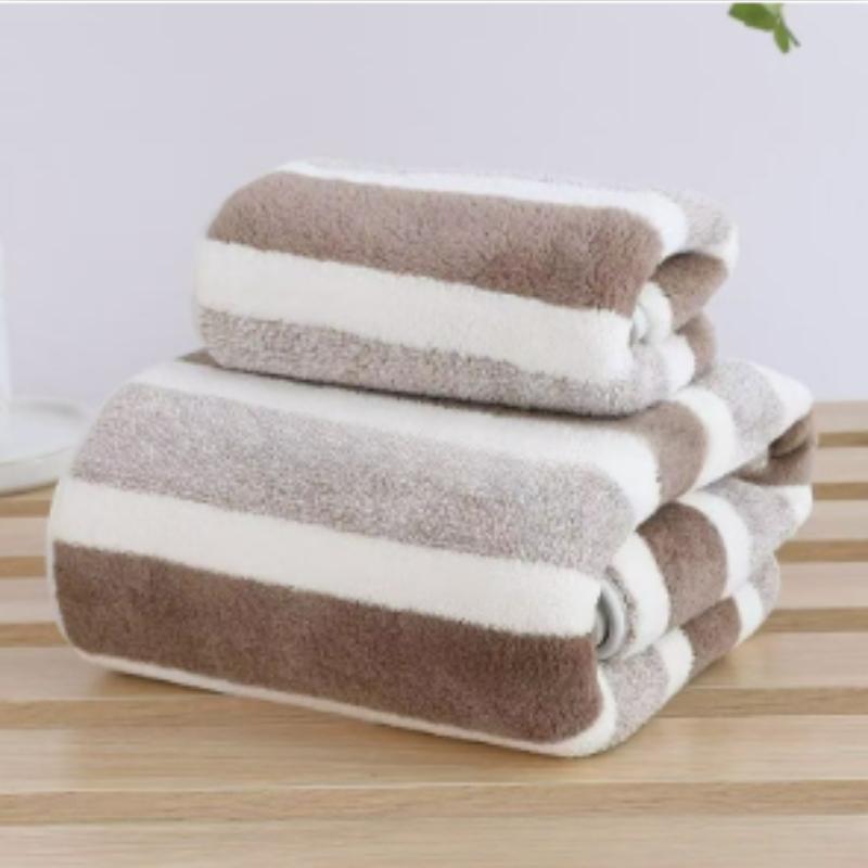 1/2pcsStriped Luxury Towel Bath Towel Set - Ultra Soft, Absorbent, Quick Drying - Stylish Multicolor Design for Home and Spa Use