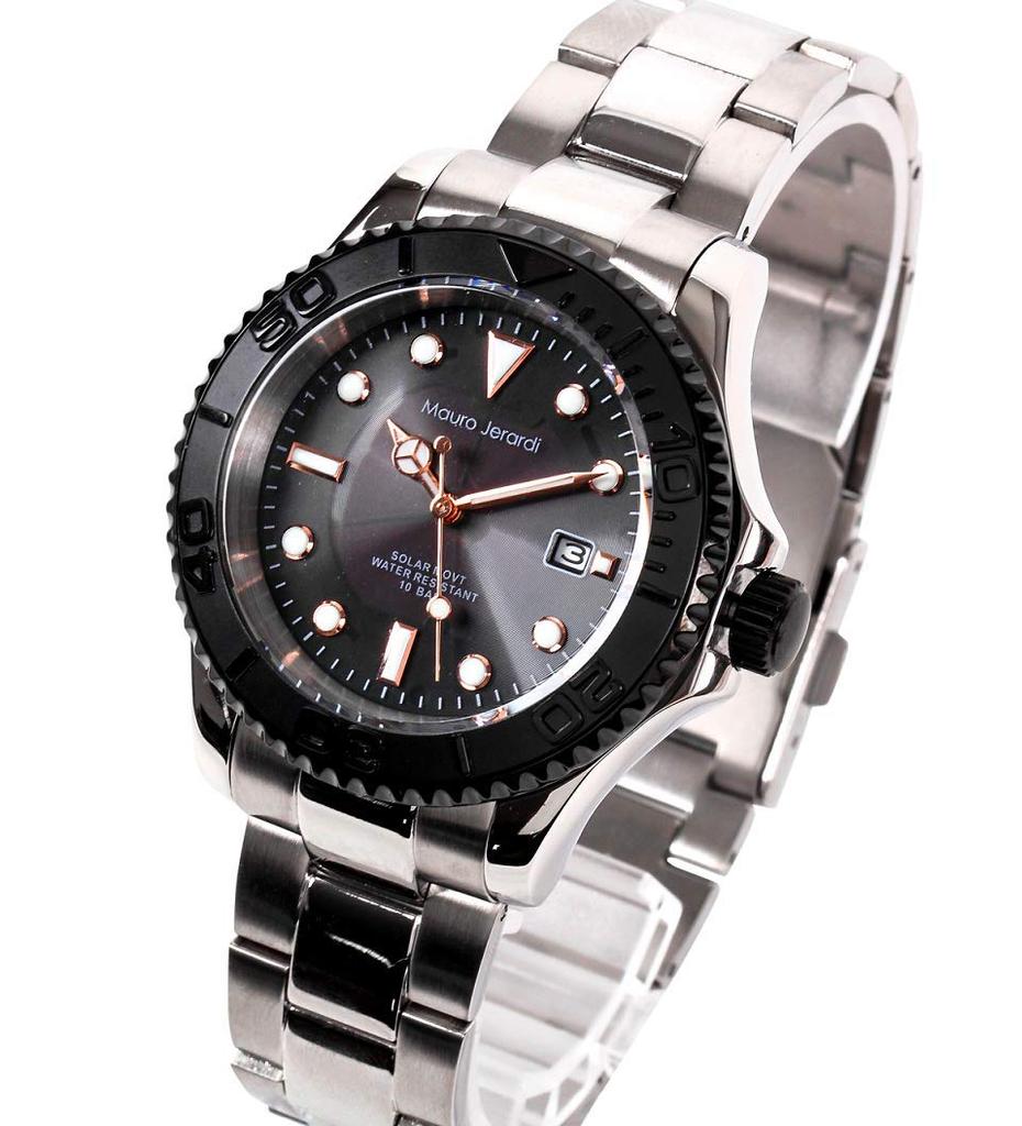 [Mauro Geraldi] Solar 3 Hand Date 10 ATM Water Resistant MJ061-1 Men's Silver