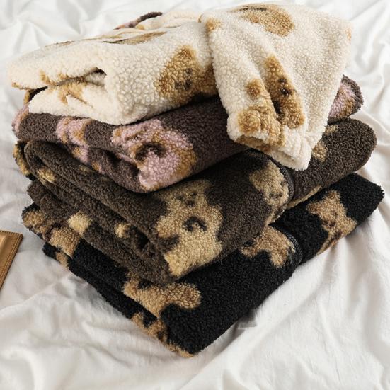 Women Winter Coat Plush Thermal Outwear Stylish Casual Bear Print Lady for Travel