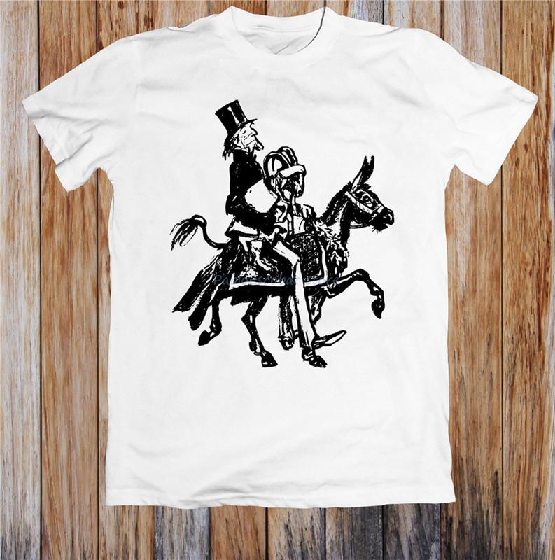 Unisex On A Donkey With A Goat Funny Unisex TShirt Fitness Tee Shirt Cartoon Brand Cotton teeshirt Drop Shipping S