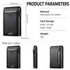 Men's High-Capacity Leather Card Holder with Automatic Pop-Up Mechanism