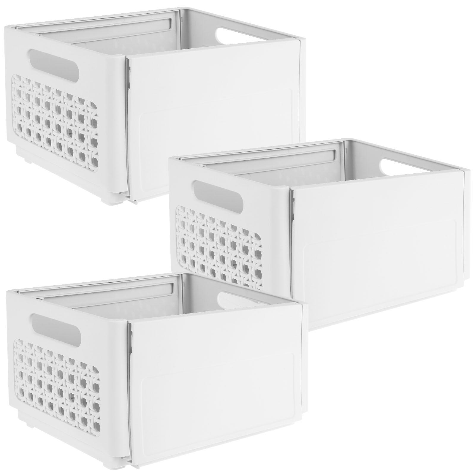 3 шт выдвижной органайзер штабелируемые пластиковые ящики для хранения с ручками многоцелевой органайзер для ящиков для шкафа-кладовой 28x20x15cm 5139₽