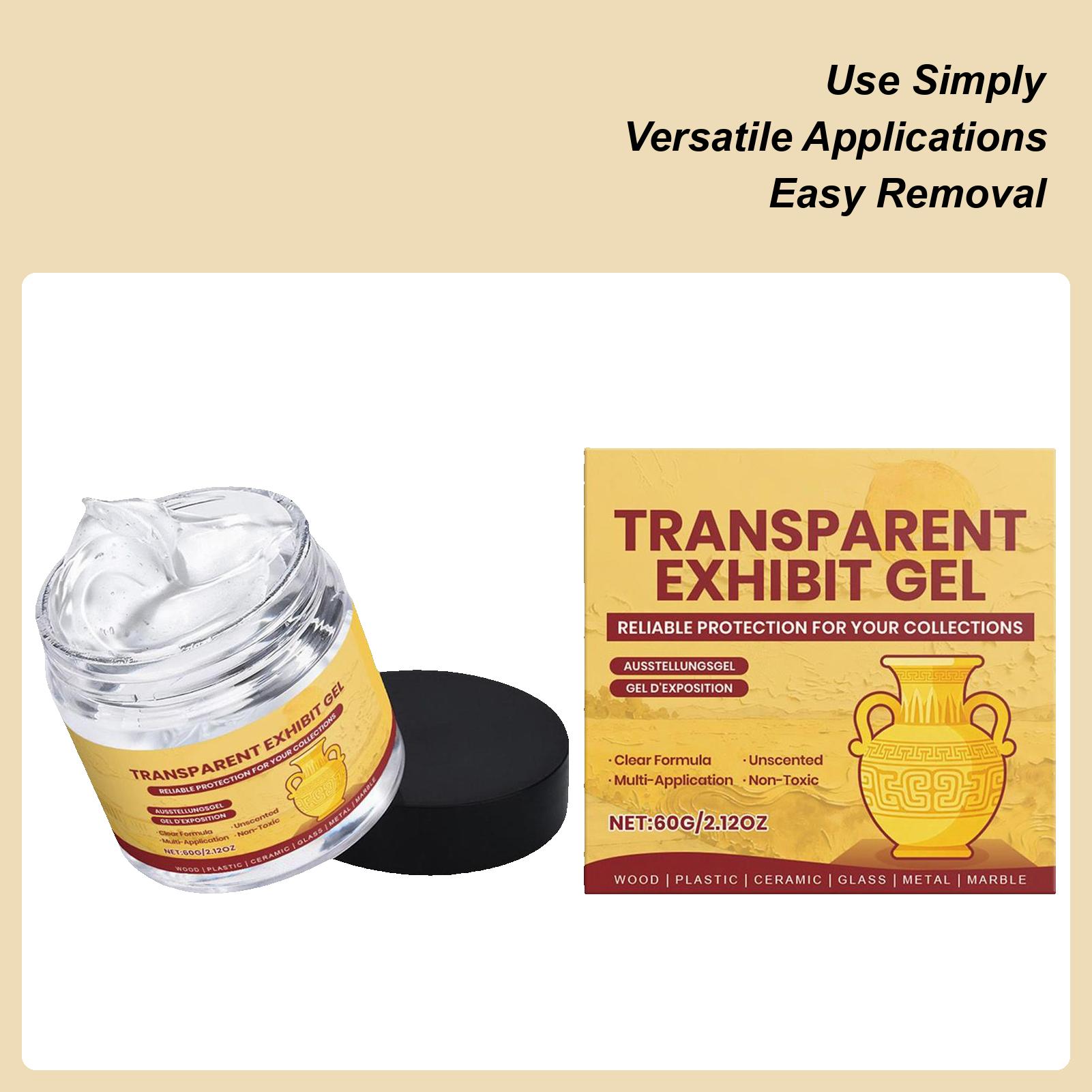 

60g Crystal Clear Museum Wax Exhibit Gel Reusable Clear Removable Adhesive For Antiques Glass Ceramics Figures Decorations CN