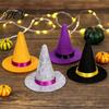 Halloween Witch Hat Decorations 2 Pcs Mini Felt Hats, Cute Tiny Wizard Wine Multi Color Hats Bottle Topper for Party Favors, DIY Crafts, Home