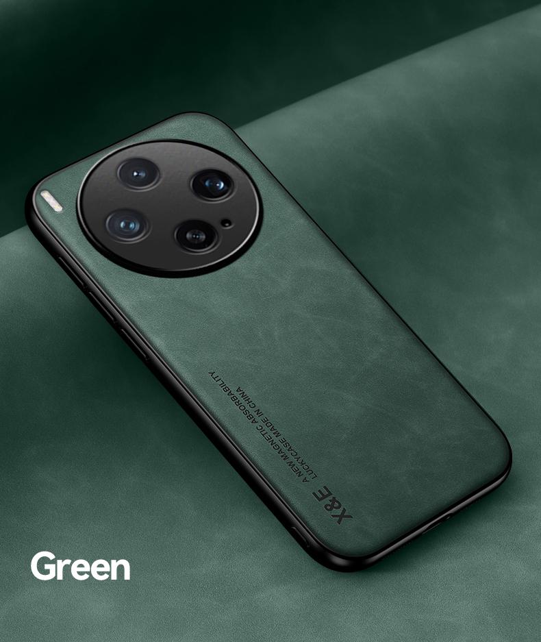 For VIVO X300 Ultra X300S PU Leather Car Magnetic Holder Silicone Back Cover For VIVO X300 S Built-in iron Protection Phone Case
