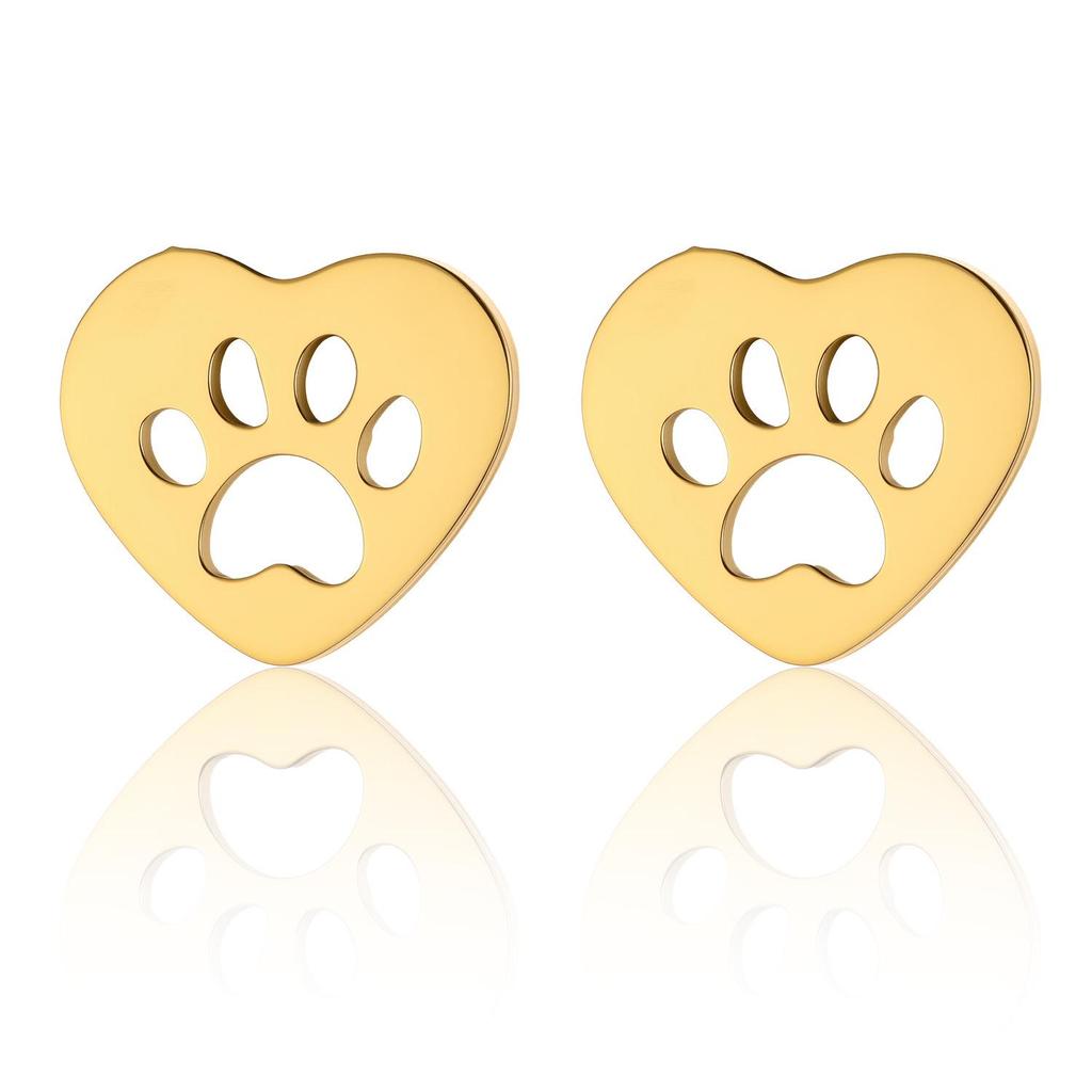 Unisex Titanium Steel Heart Stud Earrings - Simple, Elegant, Christmas Theme