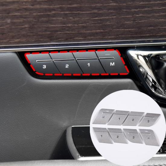 For Jaguar XJ 2010-19 Seat Memory Button Decoration Sticker Stainless Steel 8PCS
