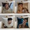 Charming SShawn MendesS Cushion Cover Breathable and Skinfriendly Linen Pillowcase Square Removable and Washable Cushion