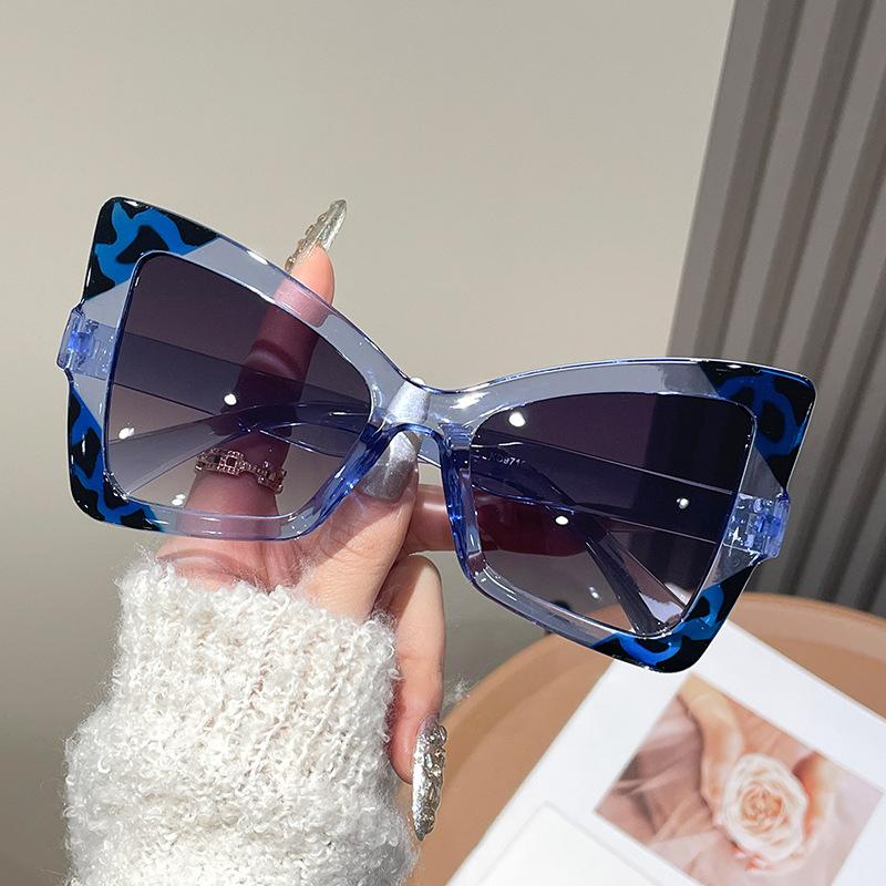 

Солнцезащитные очки «кошачий глаз» женские большие градиентные цветные очки винтажные модные цветные солнцезащитные очки-бабочки