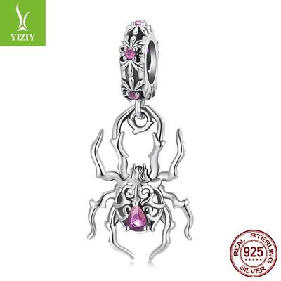 925 Sterling Silver Spider Pendant, Beaded Diy Bracelet Beaded Accessories Charm Direct Sales