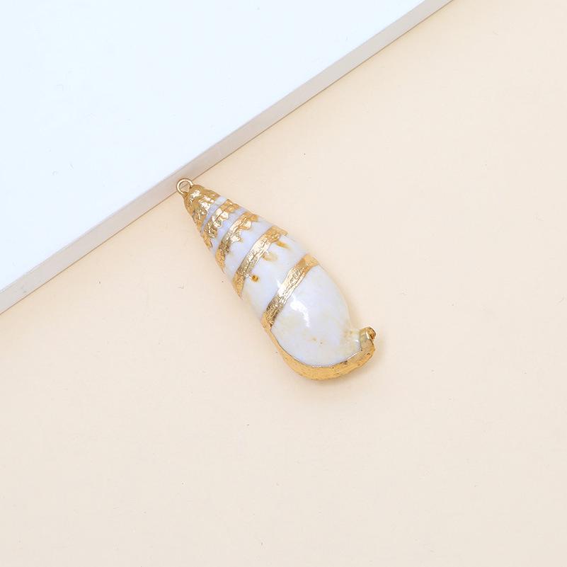 Electroplated Natural Shell Conch Scallop Pendant for DIY Necklace & Bracelet Jewelry