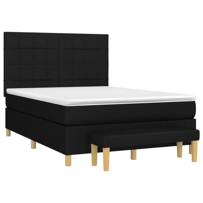3137151 vidaXL Divan Bed with Mattress Black 140x190 Cm Fabric