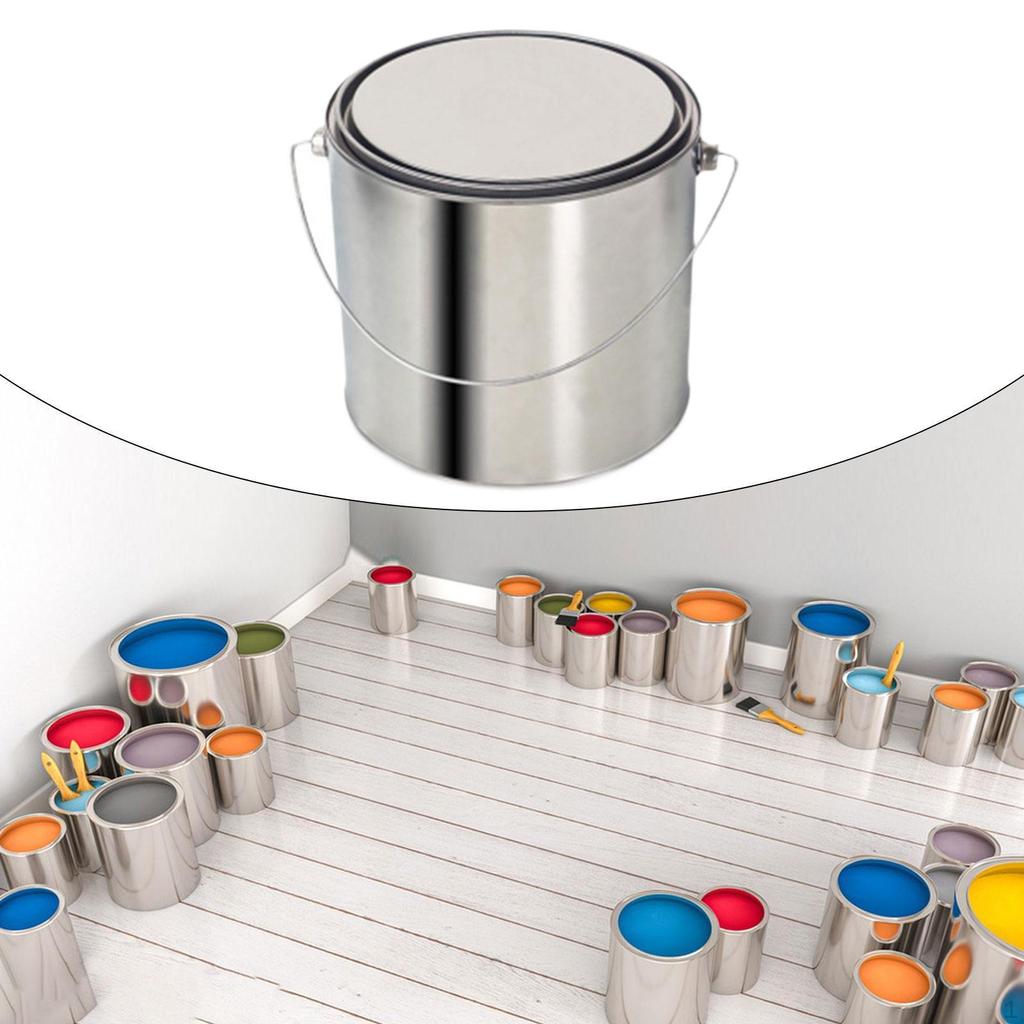 Empty Paint Can Metal Bucket Iron, Multipurpose, with Lid, Container Pail for