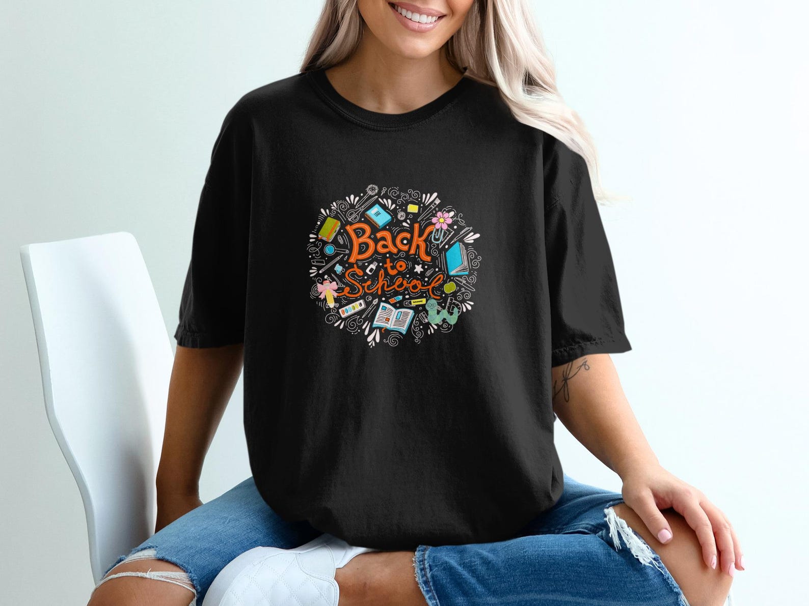 Back to School T-Shirt | Teacher Student School Supplies Graphic Tee XL