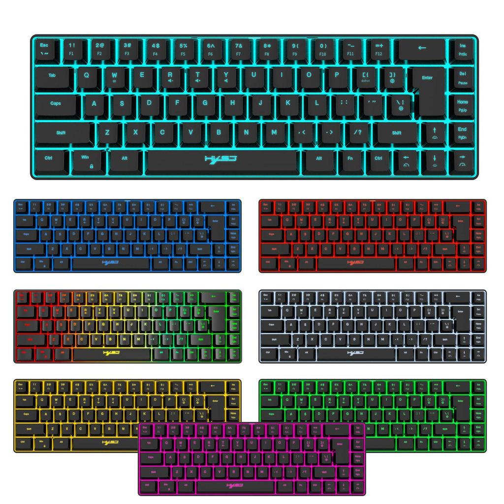 RGB Backlit 68-Key Wired Gaming Keyboard with Mechanical Feel & ABS Material