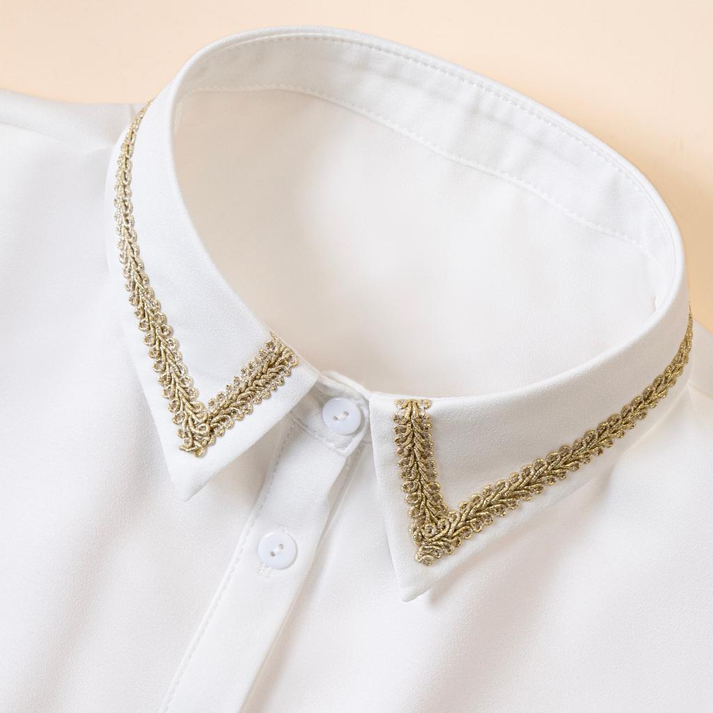 1 Piece Of Women'S Fake Collar, A Stylish And Versatile Decorative Collar, Featuring A Retro Round Neck Design, A White Fake Shi
