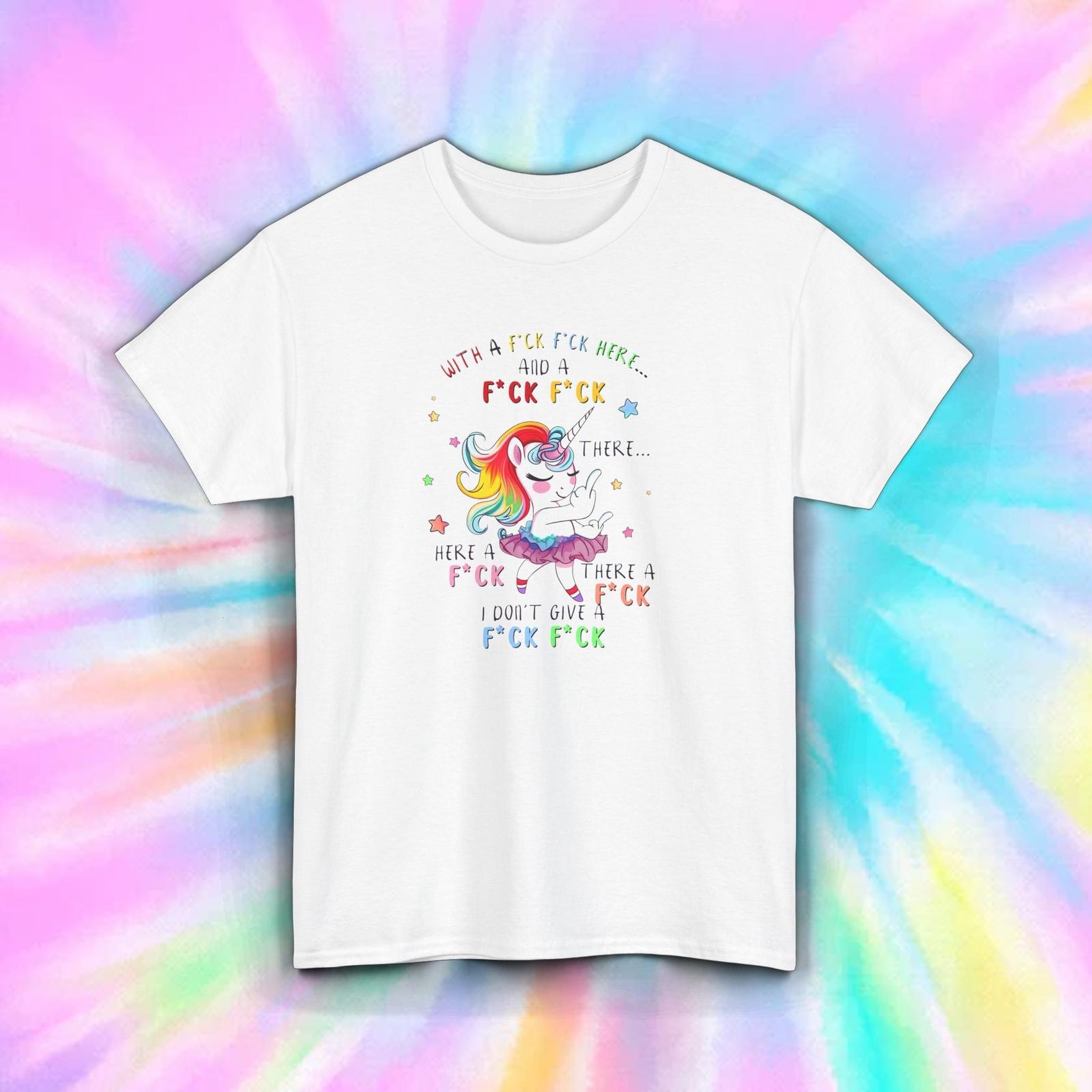 Funny Unicorn Swear Word T-Shirt Mens Womens Tees Top Sarcastic Rainbow Graphic Gift Tee S-5XL L