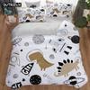 Cute Cartoon Dinosaur Print Polyester Bedding Sets Child Kids Covers Boys Bed Linen Set For Teens King Size Bedding Set