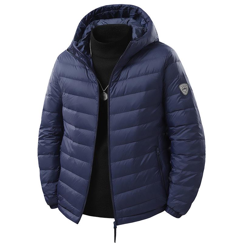 

Men s Winter Hooded Down Jacket: Trendy Hong Kong Style, Casual, Thickened, Short L