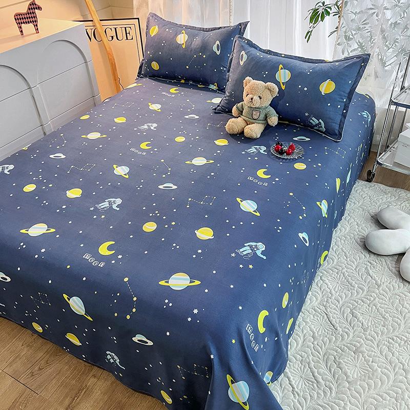Flat Sheet Floral Style Bedsheet Skin-friendly Bed Linen Simple Student Bed Fitted Sheet Mattress Pad Bedcover
