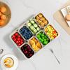 Large 8-Compartment Clear Divided Serving Tray with Lid,Handle,Airtight Food Storage Container,Removable Compartments