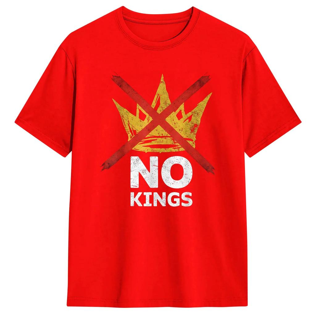 Vintage No King T Shirt Summer Pure Cotton T Shirts For Men's Trending Design Tee Shirt Short-Sleeved Vintage Tees