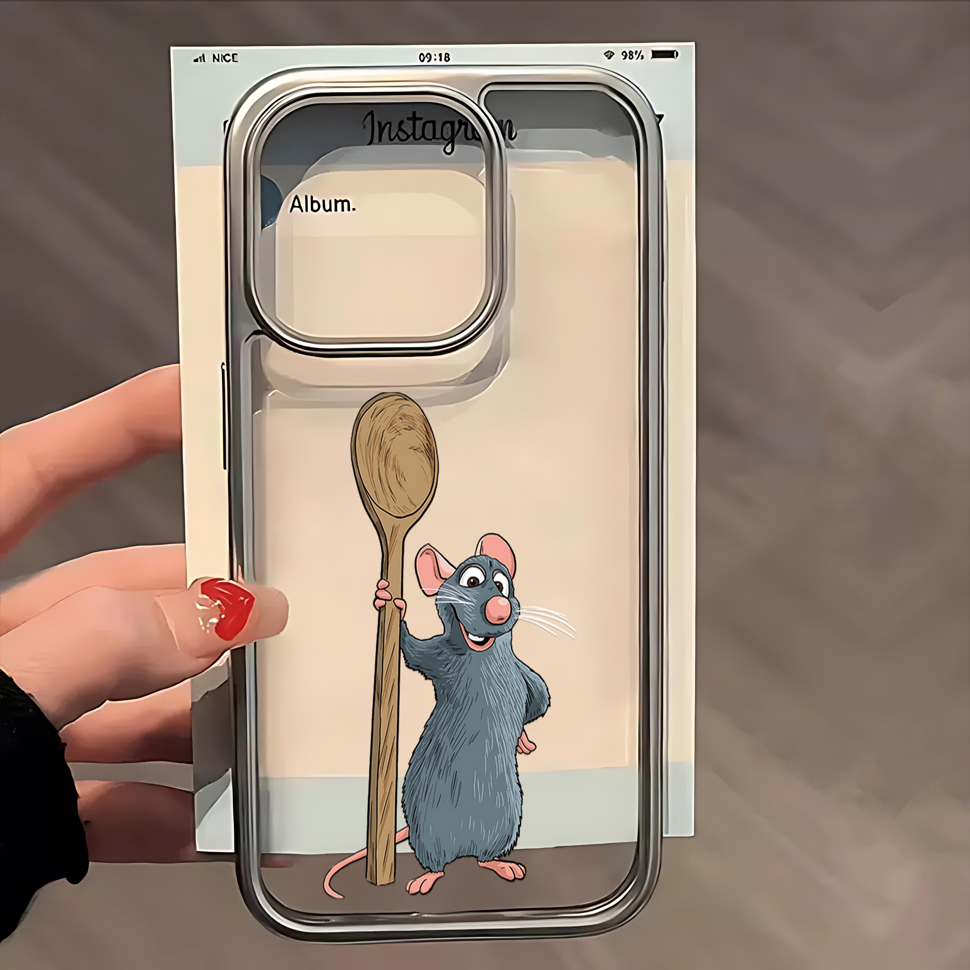 

Чехол для телефона R-Ratatouille Remy для iPhone 17 16e 16 15 14 13 12 11 Air Pro Max X XR XSMAX 8 7 Plus Роскошный прозрачный задний чехол iPhone 15 ProMax