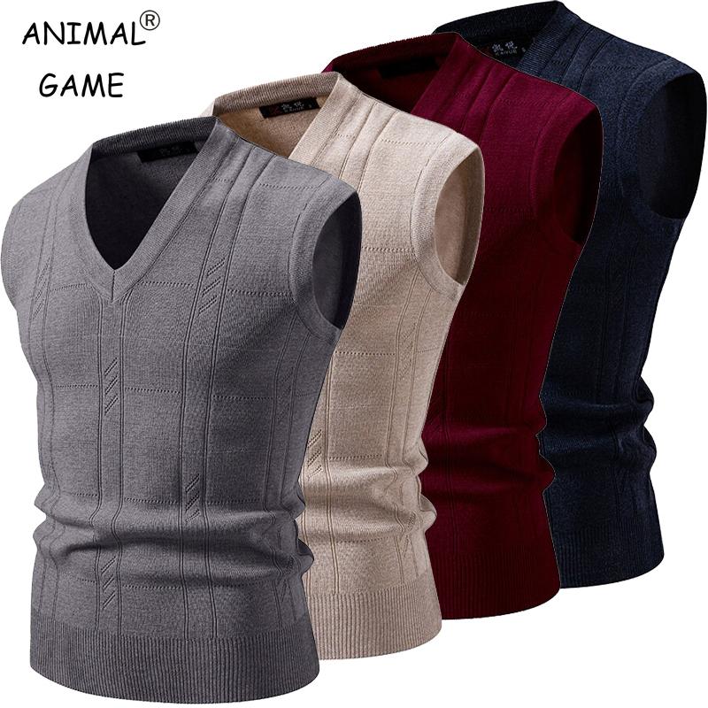 Herren V-Ausschnitt Ärmellose Weste Klassischer Pullover Gestrickte Weste Pullover Strickjacken Tank Outdoor Streetwear