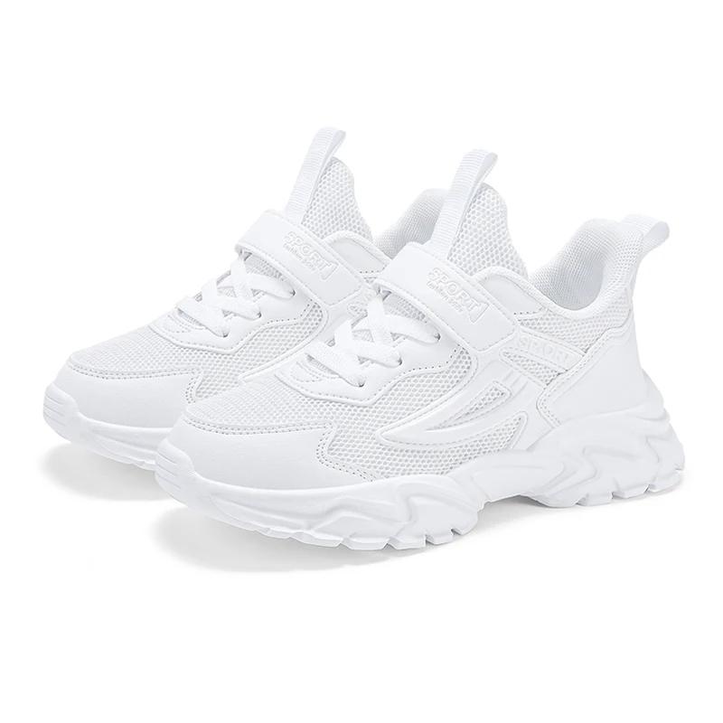 White Kids Sneakers Breathable Lightweight Non-slip Children's Running Shoes for Boys Girls Outdoor Sports Casual Walking