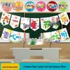 June 1st Children's Day Kindergarten Classroom Corridor Colorful Blackboard Wall Banners and Decorations.