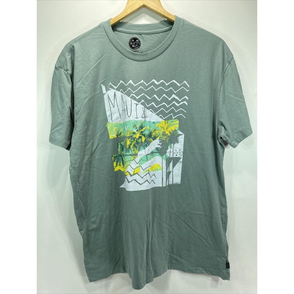 Unisex-Shirt Baumwolle Oversize Große Größe Maui & Sons Surf Olivgrün Grafiklogo T-Shirt Herren Extra Groß 48" Brustumfang