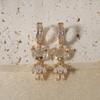 1 Pair Cute Artificial Crystal Bear Dangle Earrings for Women Zirconia Earring Jewelry Wedding Party Accessories