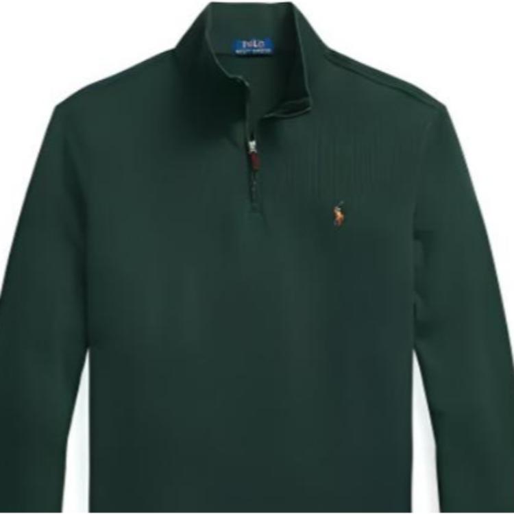 Polo Ralph Lauren Sweatshirt Ss24 Solid Color Logo Embroidery Stand Collar Casual Long Sleeve Kids Sweatshirt Green 323886908-009