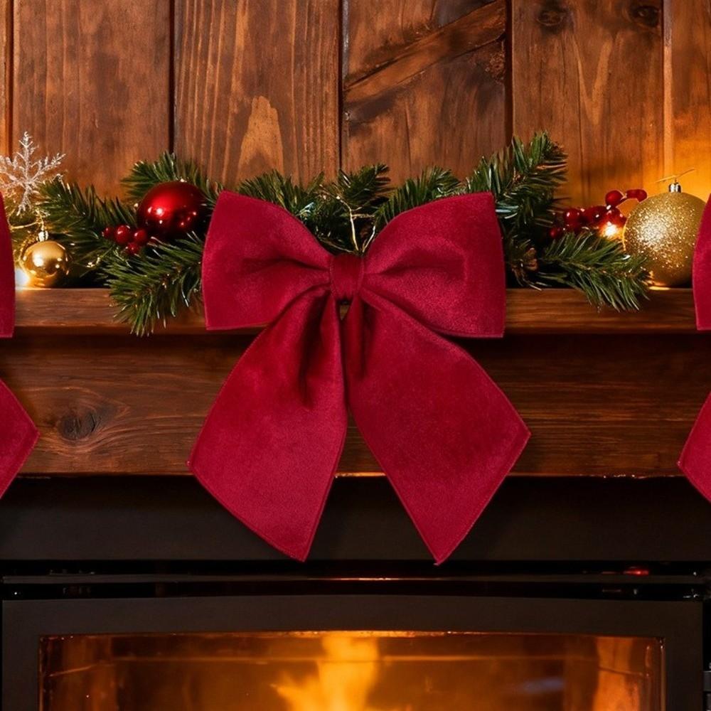 Red Green Christmas Bowknot Handcrafted Christmas Tree Decorations  Christmas Gift