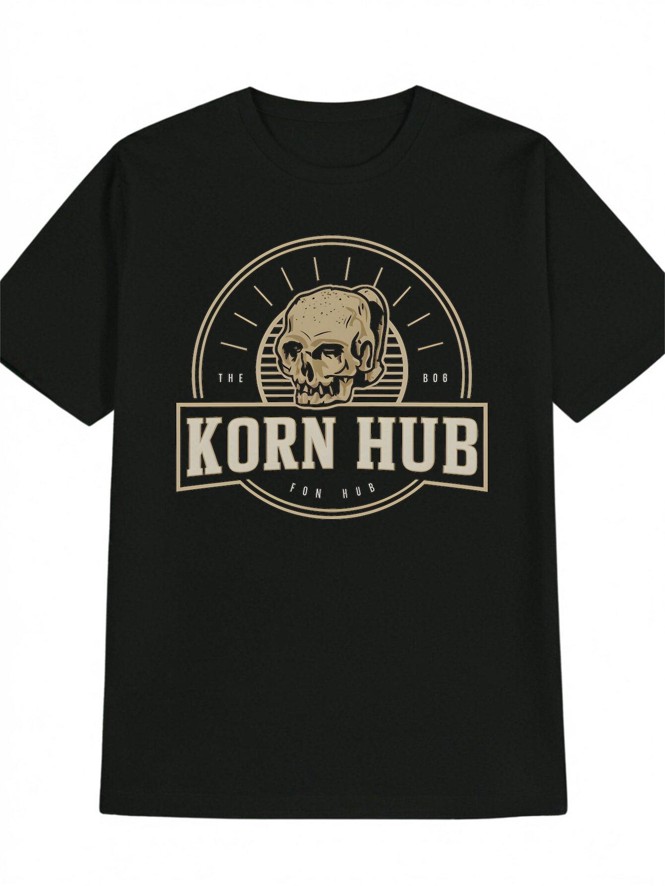 Skull & Headphone Graphic T-shirt - Casual Crew Neck XXL